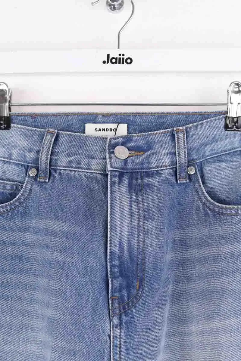 Jean large Sandro Bleu en Coton