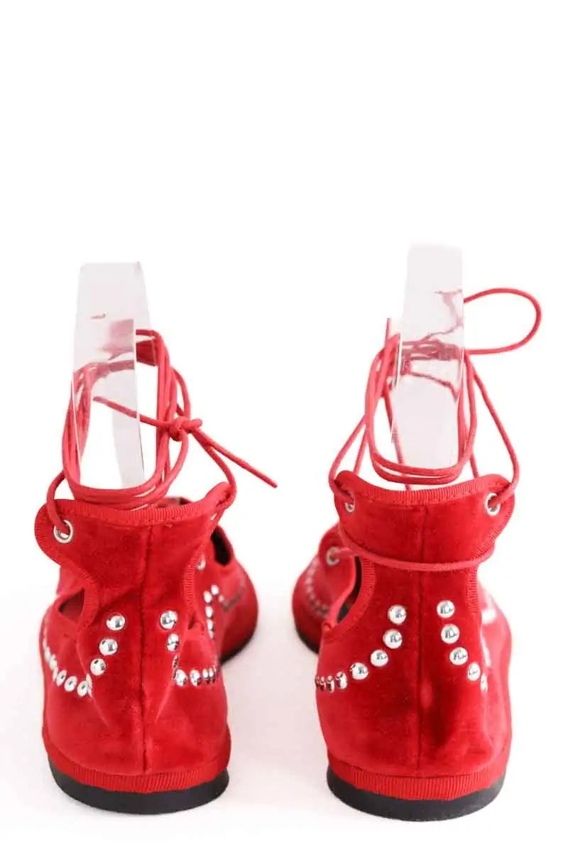 Ballerines Ilio Smeraldo Rouge en Velours