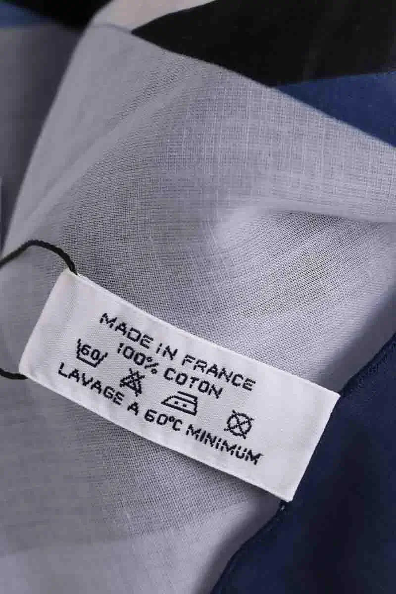 Chèche Hermès Bleu en Coton
