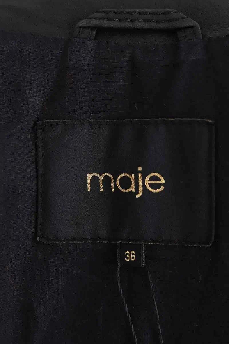 Veste Maje Noir en Cuir