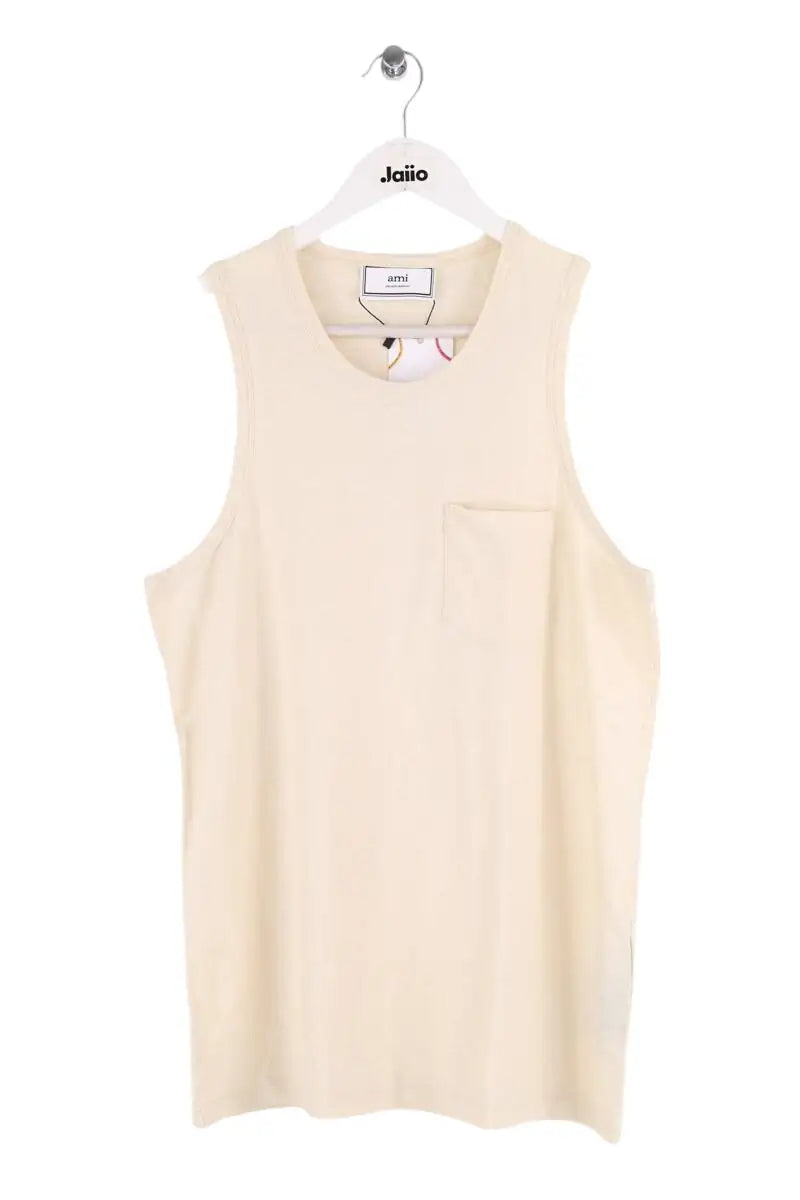 T-shirt Ami Ecru en Coton, taille L - Seconde Main