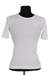 T-shirt Ganni Blanc en Coton, taille XXS - Seconde Main
