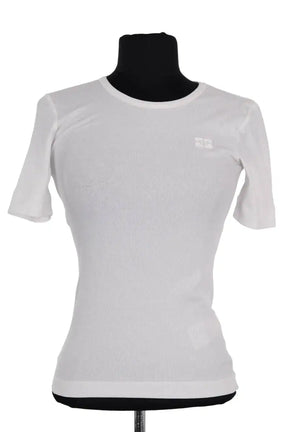 T-shirt Ganni Blanc en Coton, taille XXS - Seconde Main