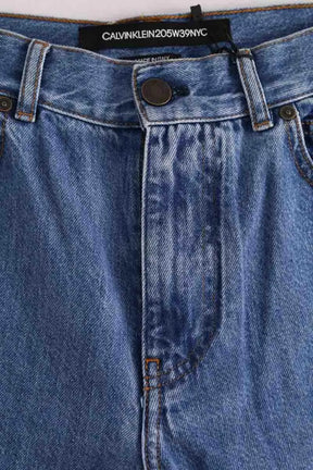 Jean droit Calvin Klein Bleu en Coton