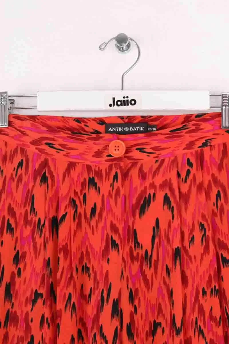 Pantalon droit Antik Batik Orange en Soie