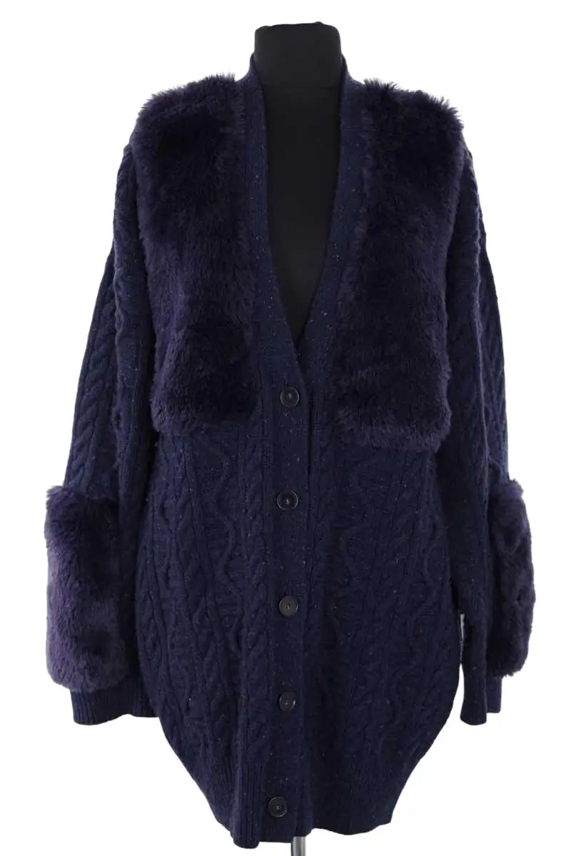 Cardigan Stella McCartney Bleu en Laine, taille XL - Seconde Main