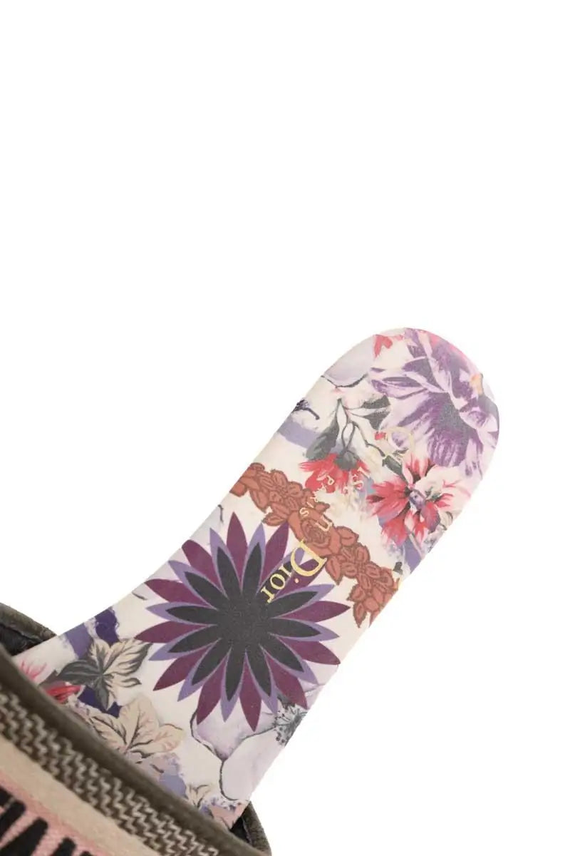 Mules Dior Dway brodé Multicolore en Cuir