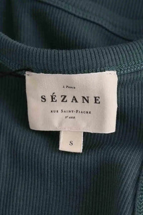 Top sans manche Sézane Vert en Coton