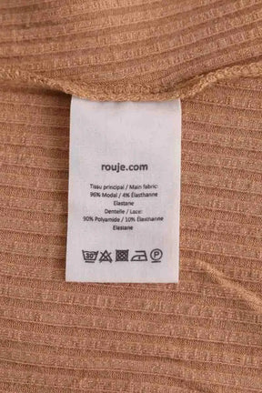T-shirt Rouje Beige en Synthétique