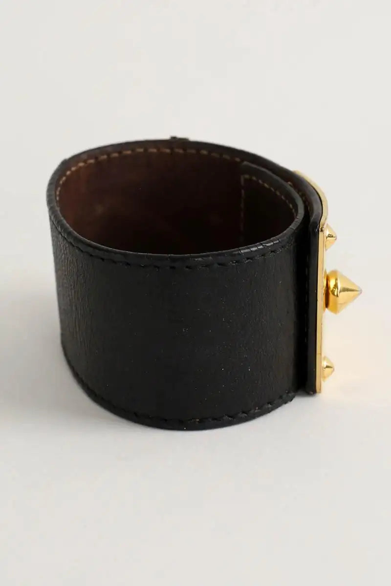Bracelet Fendi Noir en Cuir