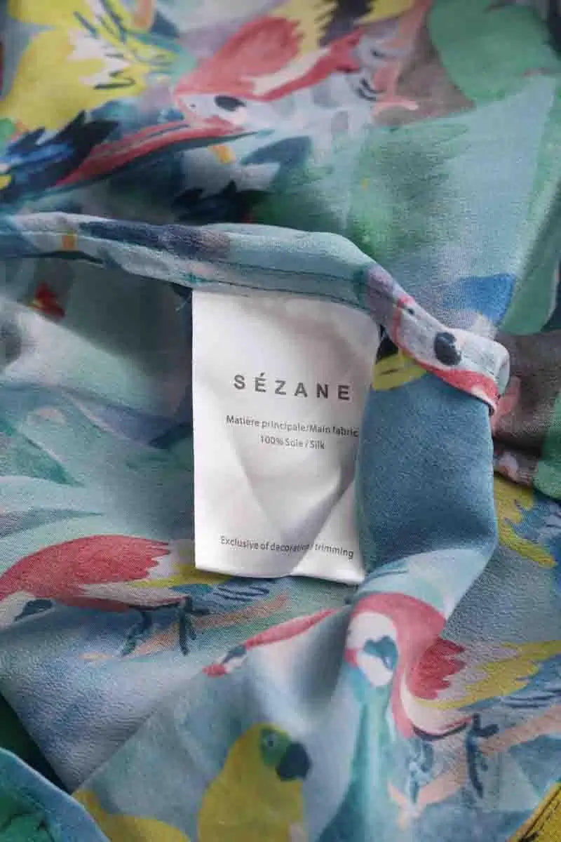 Top sans manche Sézane Bleu en Soie
