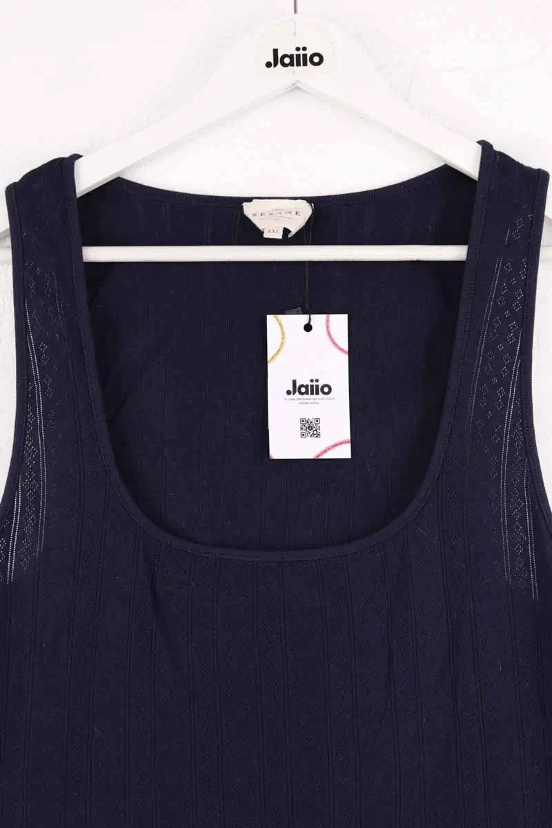 Top sans manche Sézane Marine en Coton