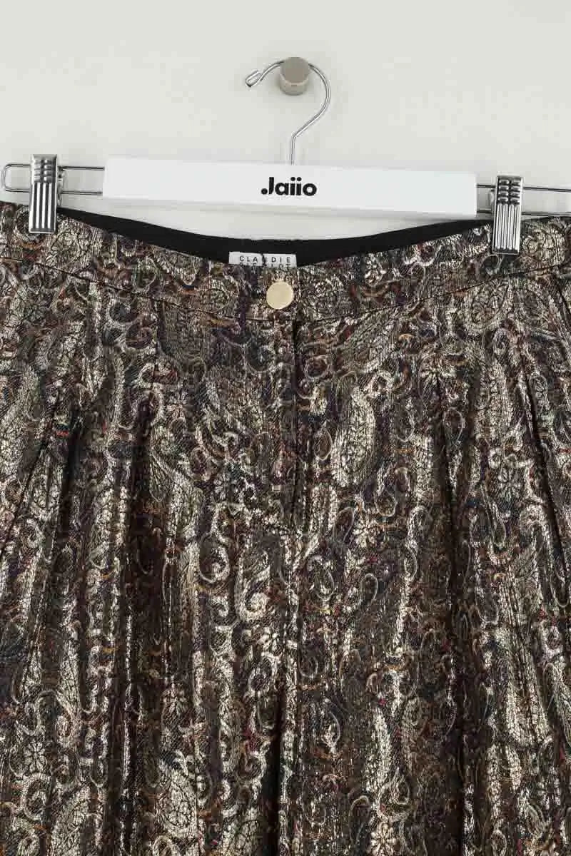 Pantalon Carot Claudie Pierlot Doré en Synthétique