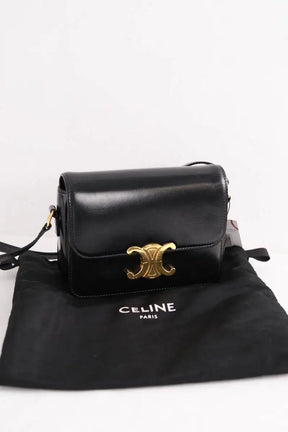 Sac à bandoulière Celine Triomphe Teen Noir en Cuir