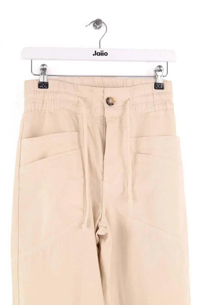 Pantalon droit Ba&Sh Ecru en Coton