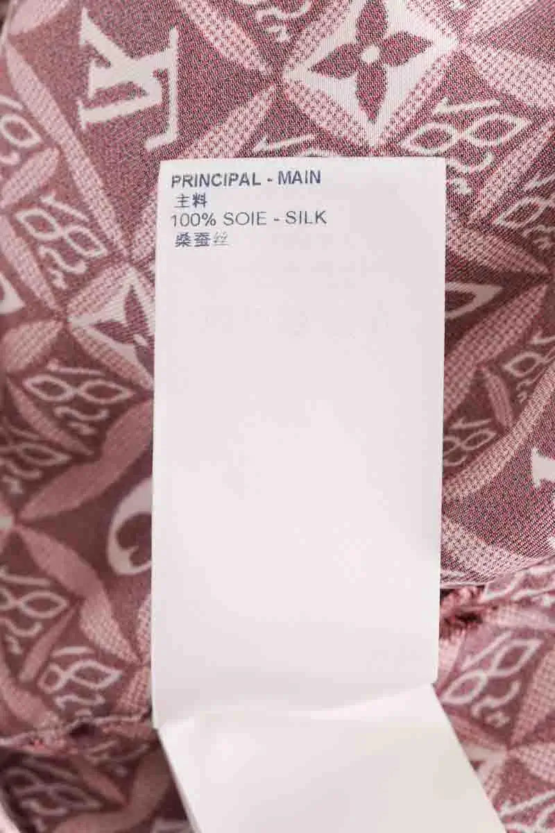 Pantalon droit Louis Vuitton Marron en Soie