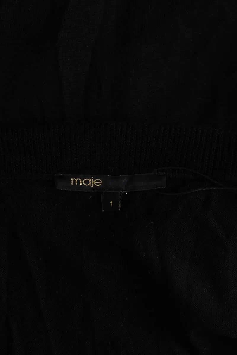 Cardigan Maje Noir en Laine
