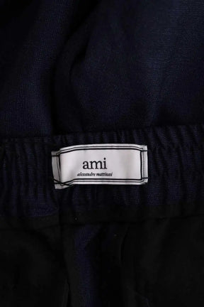 Pantalon droit Ami Bleu en Laine