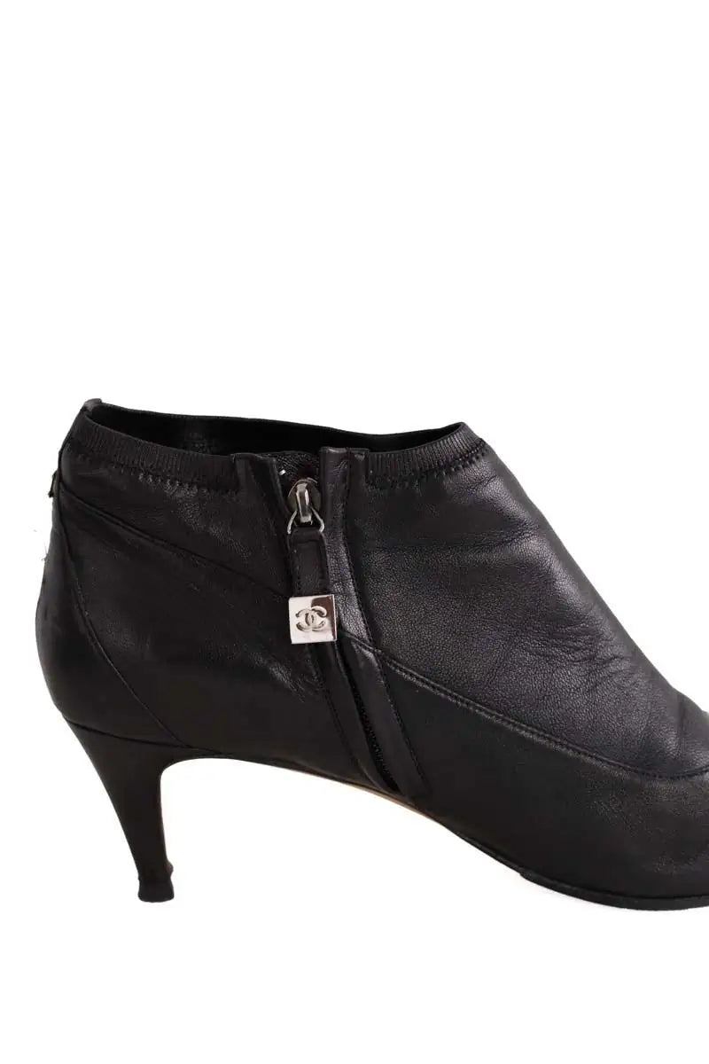 Boots Chanel Noir en Cuir