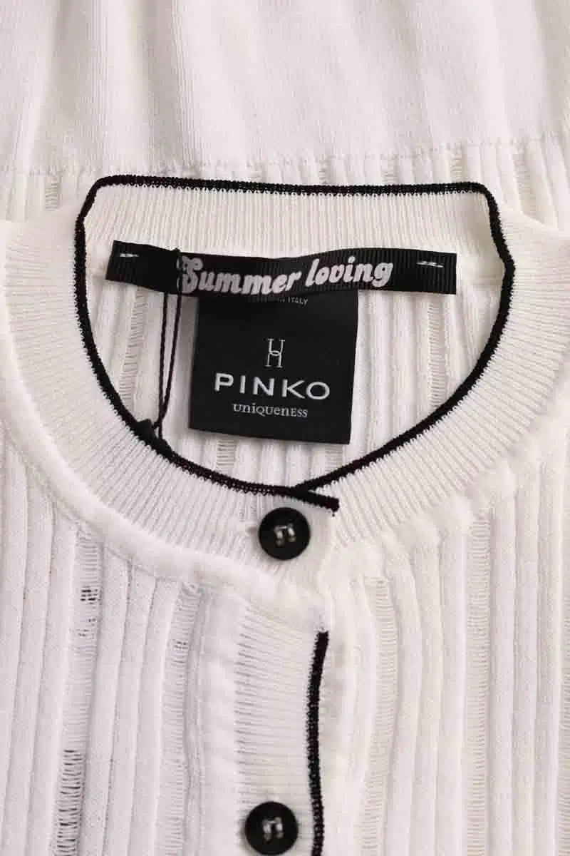 Cardigan Pinko Blanc en Synthétique
