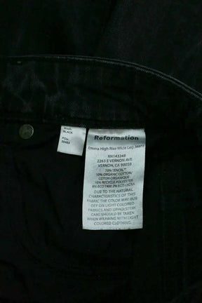 Jean droit Reformation Noir en Coton