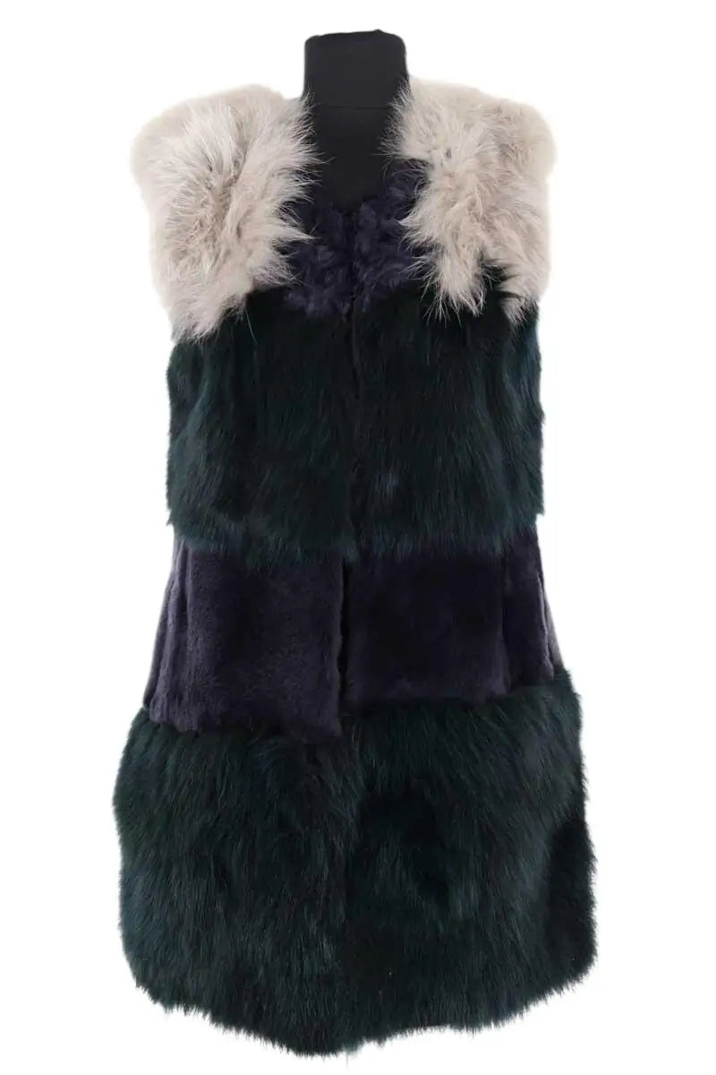 Veste sans manches Pinko Gris en Fourrure, taille M - Seconde Main