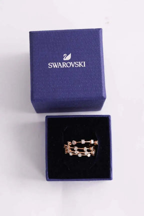 Bague 4 anneaux  Swarovski Rose en Métal