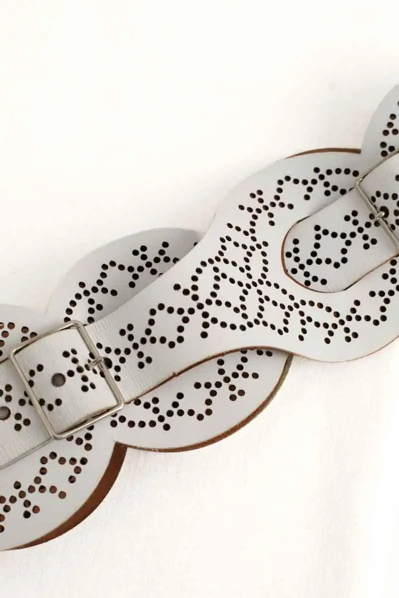 Ceinture en cuir Alaïa  Blanc