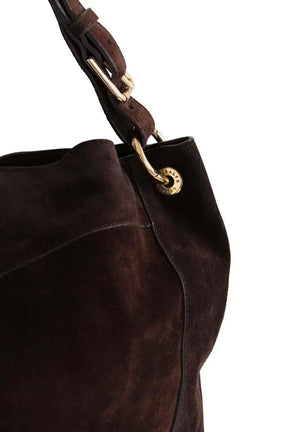 Sac porté épaule Ralph Lauren Marron en Daim