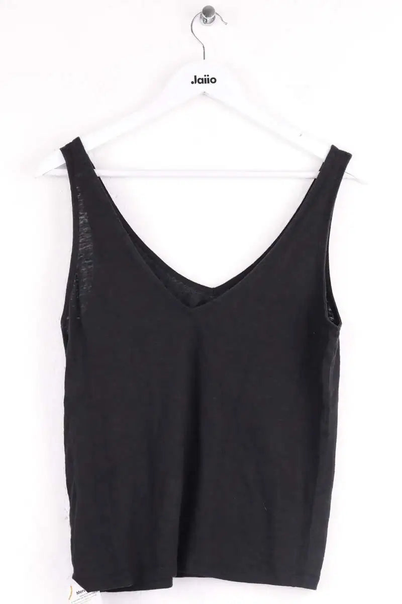 Top sans manche Majestic Filatures Noir en Lin
