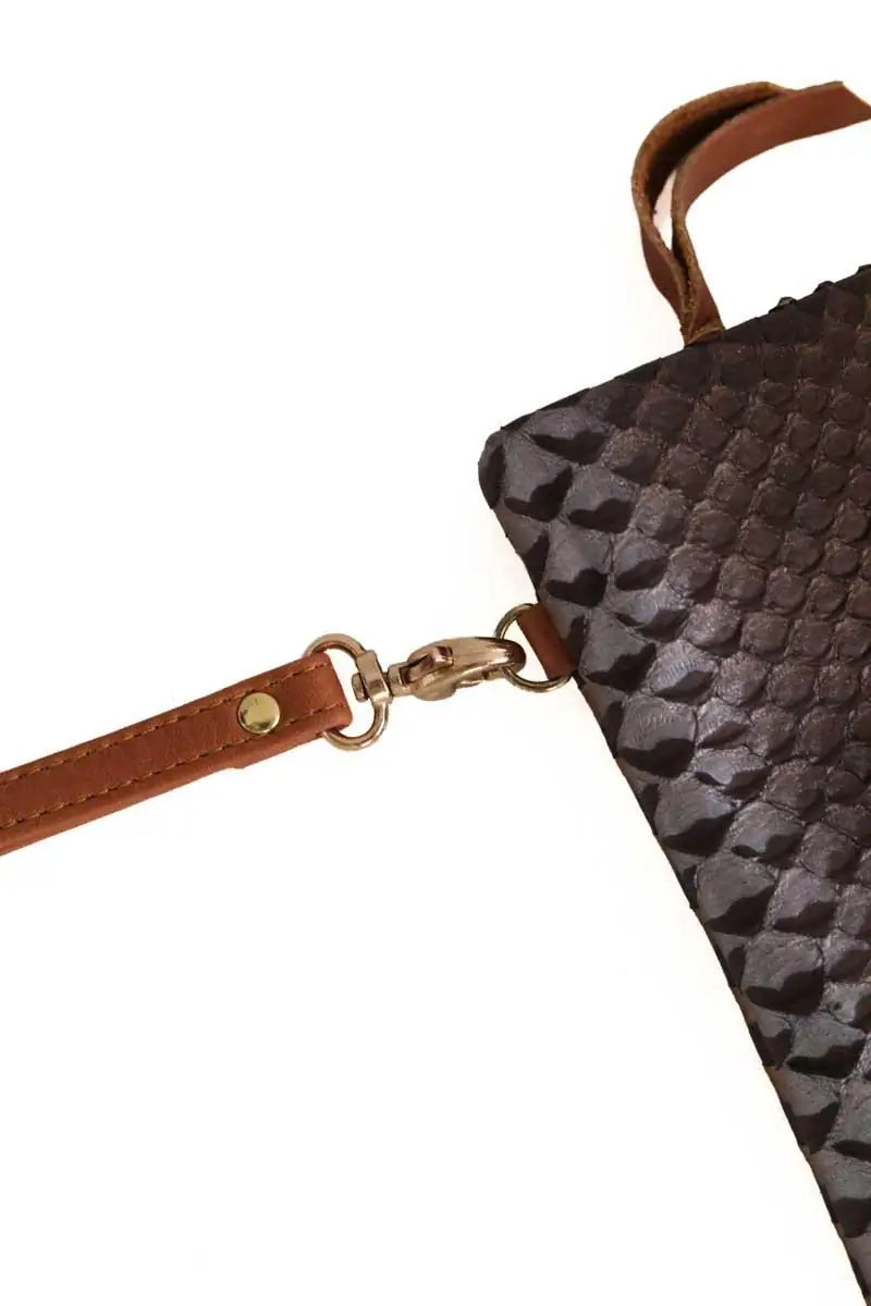 Pochette Claris Virot Marron en Cuirs exotiques