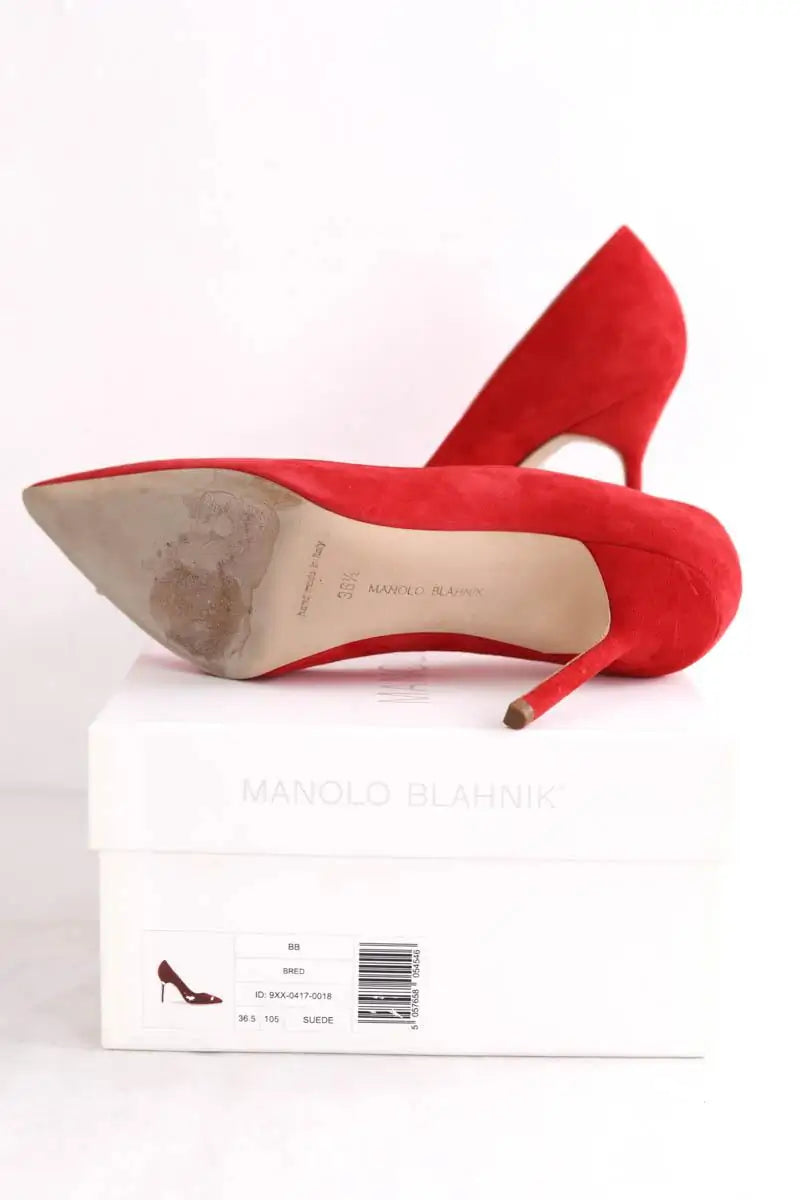 Talons Manolo Blahnik Rouge en Daim