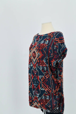 Mini Antik Batik  Bleu