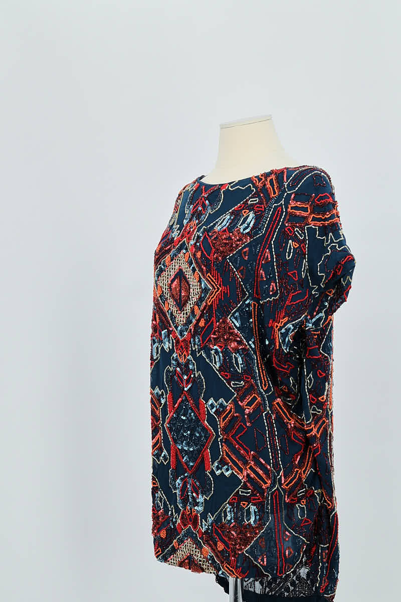 Mini Antik Batik  Bleu