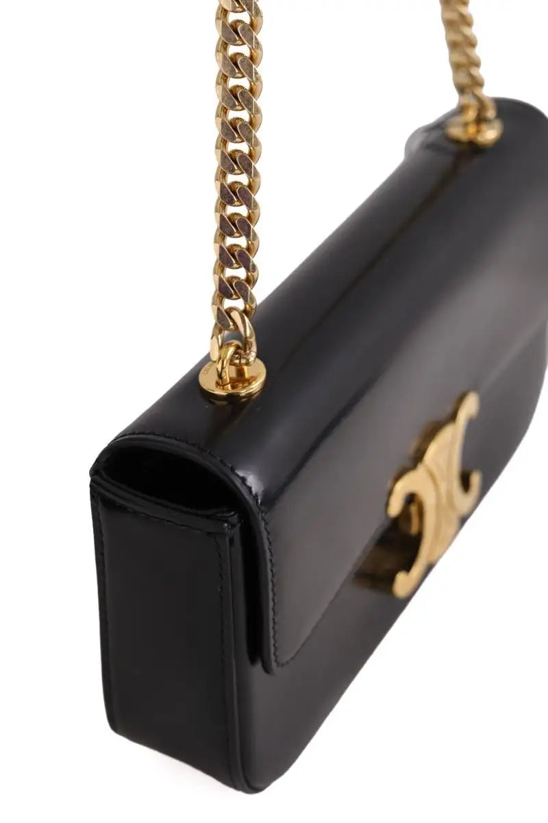 Sac à main Celine Triomphe chain Noir en Cuir