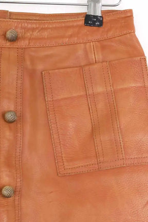 Mini jupe Aje Camel en Cuir