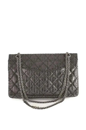 Sac porté épaule Chanel 2.55 Gris en Cuir