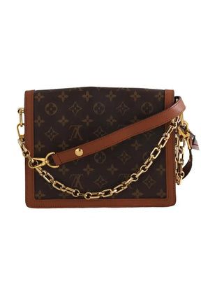 Sac à bandoulière Louis Vuitton Sac Dauphine MM Marron en Cuir