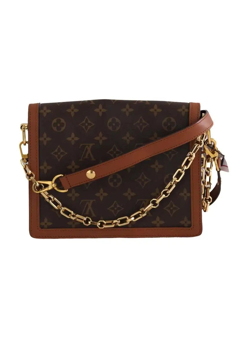 Sac à bandoulière Louis Vuitton Sac Dauphine MM Marron en Cuir