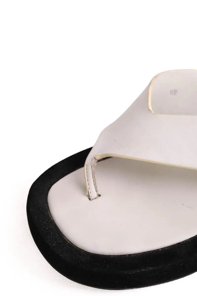 Sandales The Row Blanc en Cuir