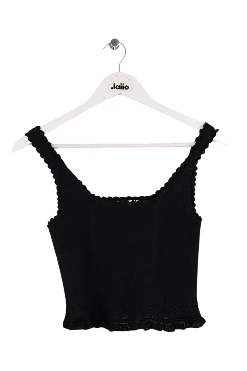 Top sans manche Sandro Noir en Viscose, taille S - Seconde Main