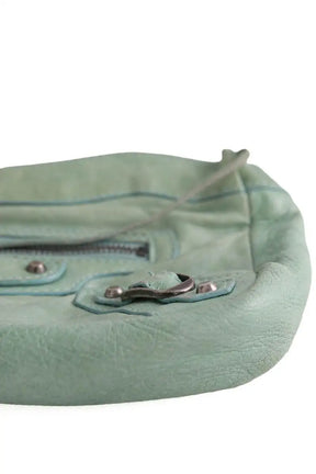 Pochette Balenciaga Le City Vert en Cuir