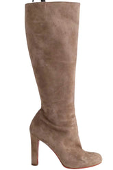 Bottes Christian Louboutin Marron en Daim, taille 37 - Seconde Main