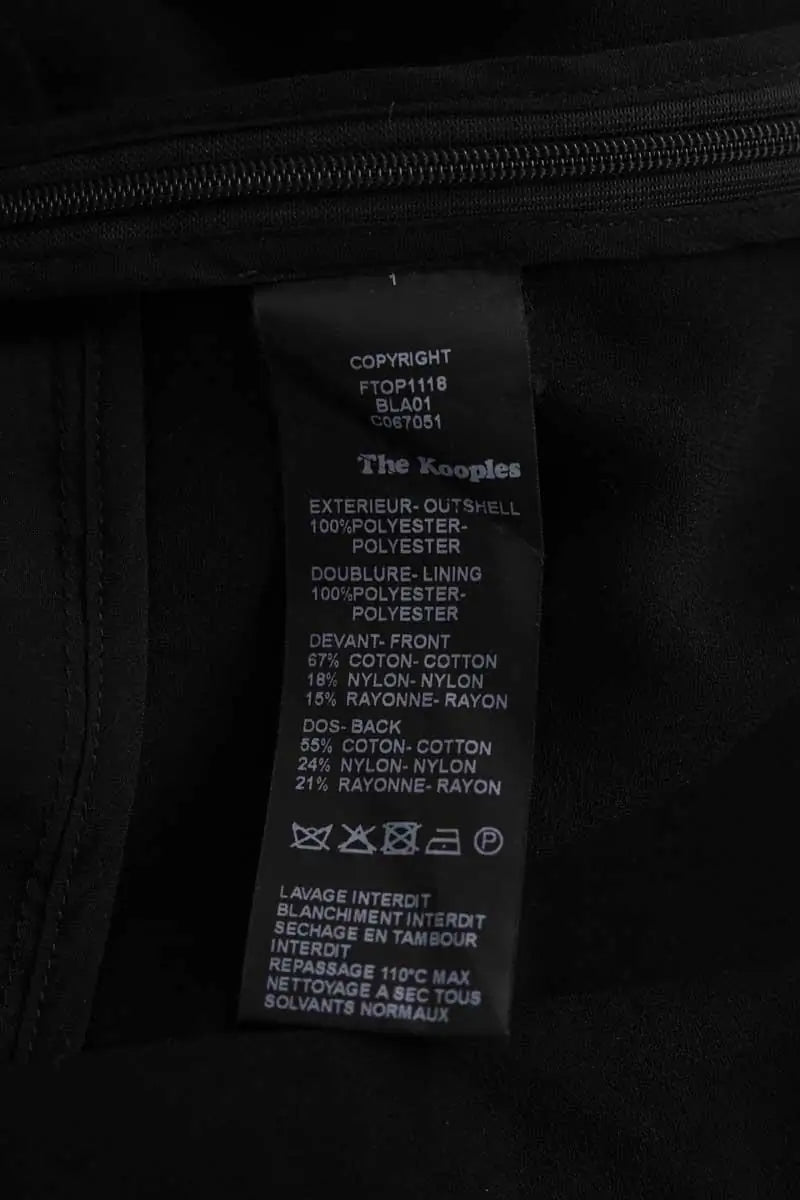 Blouse The Kooples Noir en Synthétique