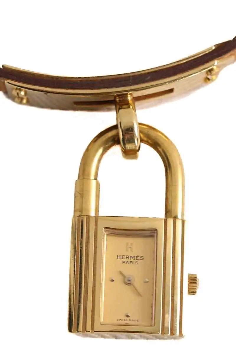 Montre Hermès Kelly Camel en Plaqué or