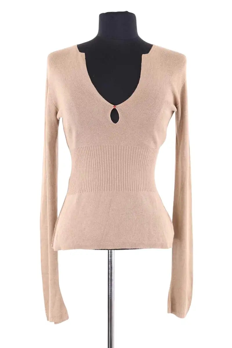 Top Prada Beige en Soie, taille S - Seconde Main