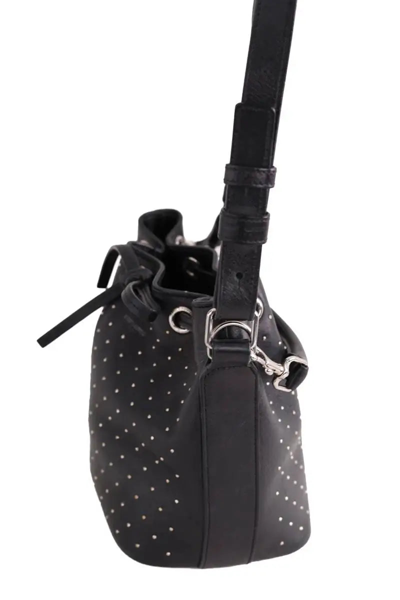 Sac à bandoulière Saint Laurent Sac Seau Emmanuelle Noir en Cuir