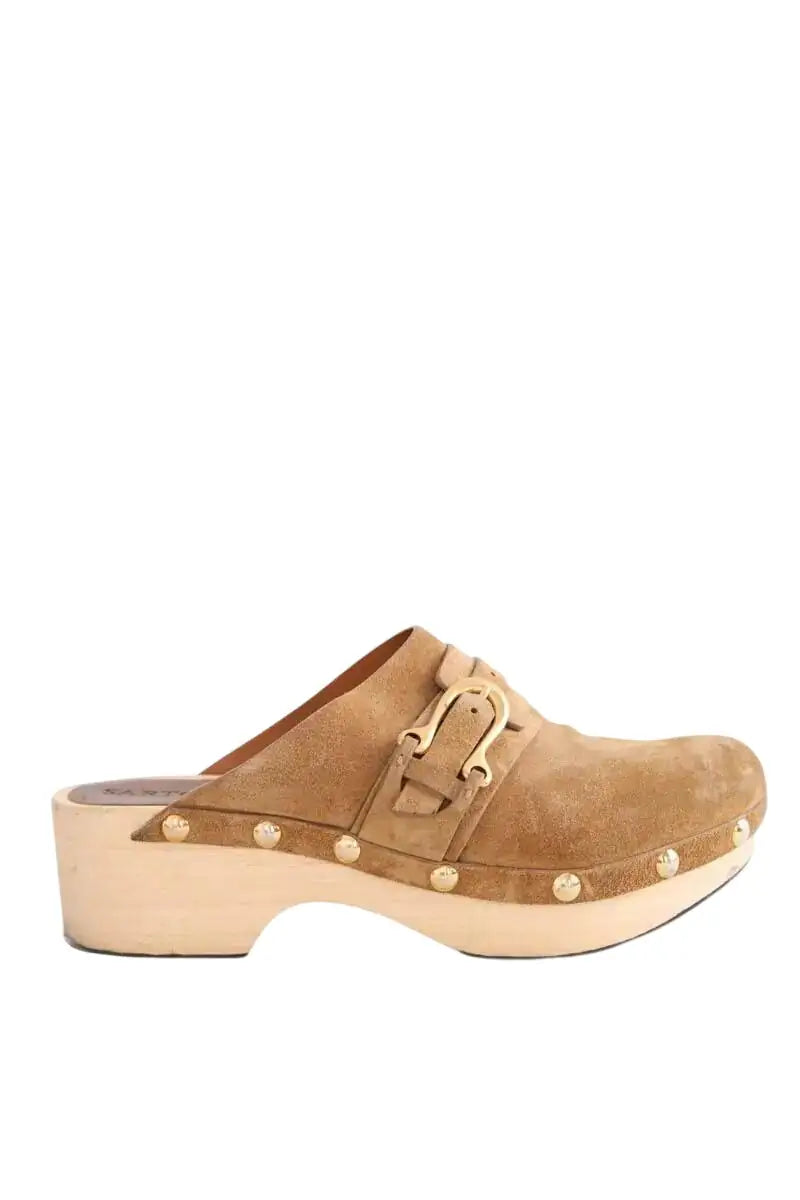 Sabots Sartore Camel en Daim, taille 38 - Seconde Main