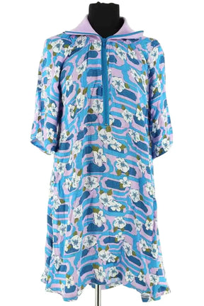 Robe American Vintage Bleu en Viscose, taille M - Seconde Main