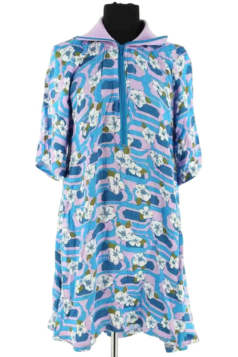 Robe American Vintage Bleu en Viscose, taille M - Seconde Main